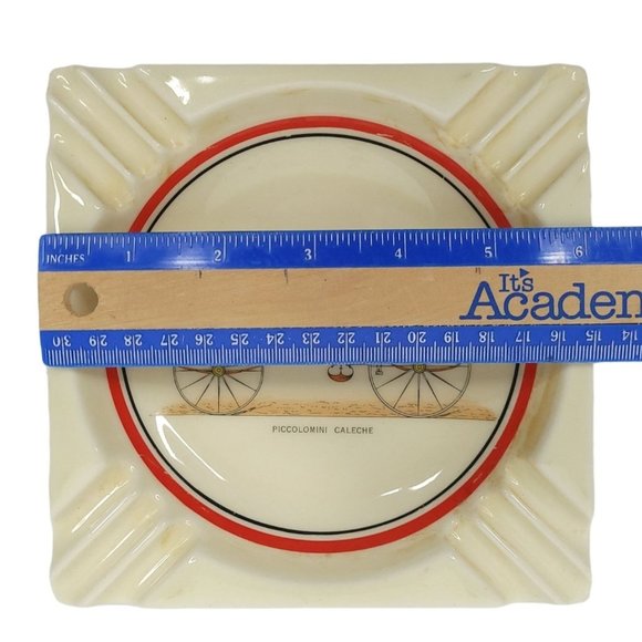 Vintage Executive Line Piccolomini Caleche 6 1/4" Antique Car Ashtray Porcelain - Picture 3 of 12